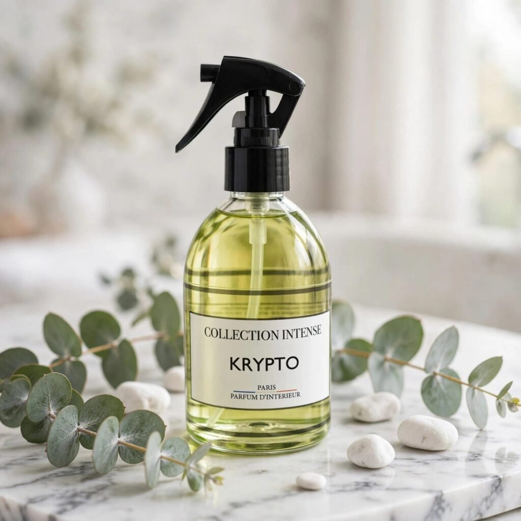 Spray textile Krypto collection intense – vêtements canapé lit voiture