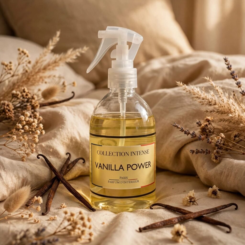 Spray textile vanilla power collection intense – vêtements canapé lit voiture
