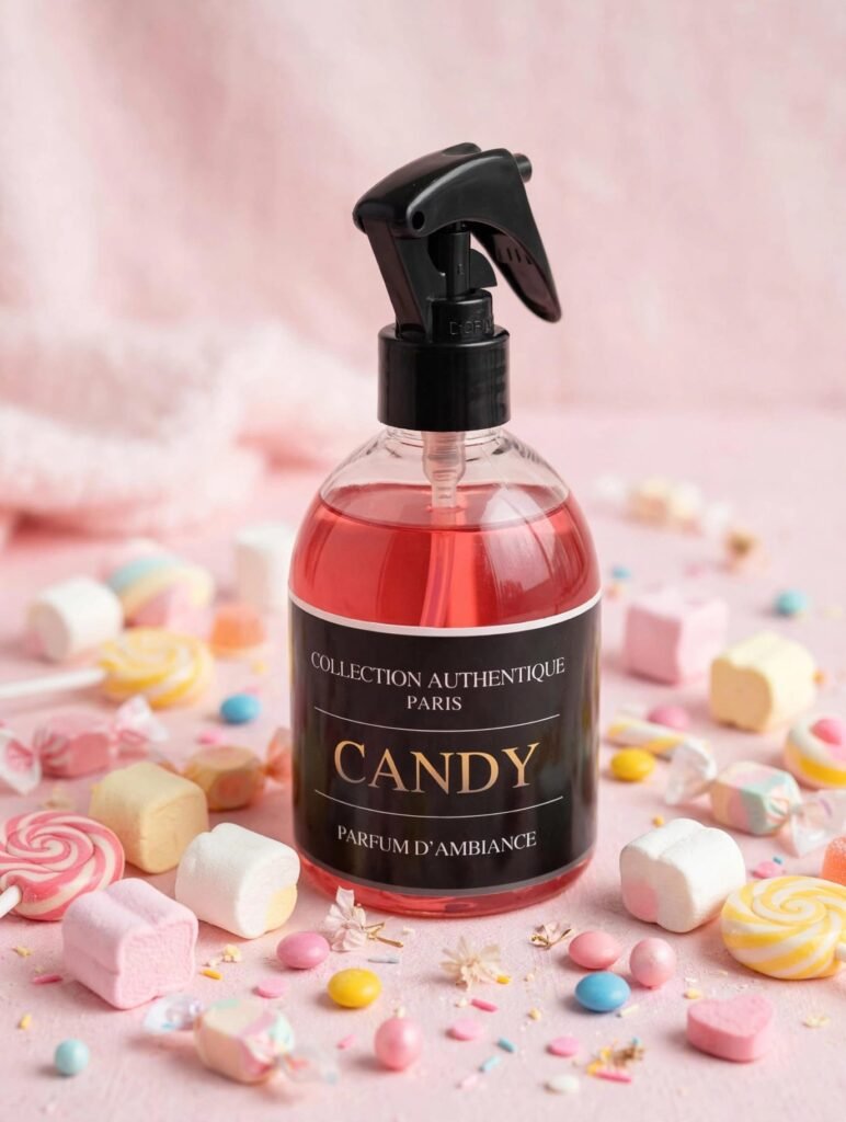 Spray textile candy collection authentique – vêtements canapé lit voiture