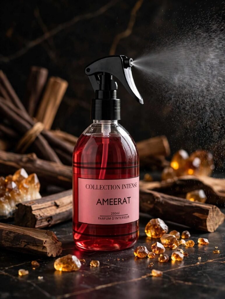 Spray textile ameerat collection intense – vêtements canapé lit voiture